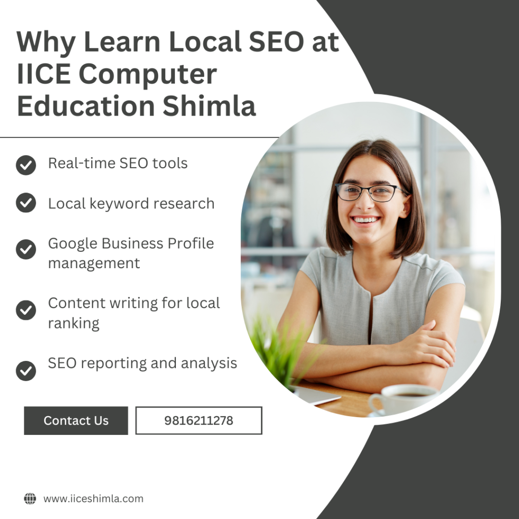 Practical local SEO training at IICE Computer Education Shimla