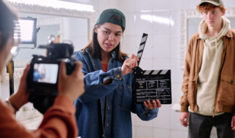 student creating content