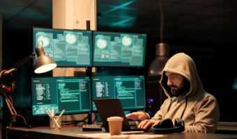 person working on a laptop