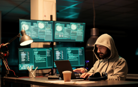 person working on a laptop