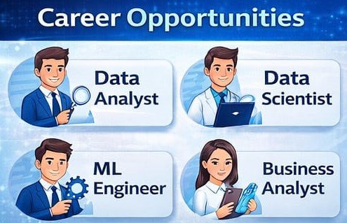 Career opportunities after data science course like data analyst and data scientist