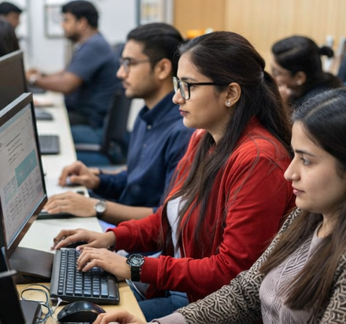 students learning artificial intelligence and machine learning