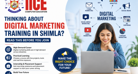 Digital Marketing Training in Shimla at IICE Computer Education with practical learning, SEO, social media marketing, email marketing, content marketing, online advertising, analytics, and career-focused training.