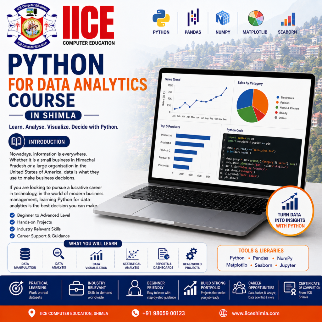 Python for Data Analytics Course in Shimla at IICE Computer Education
