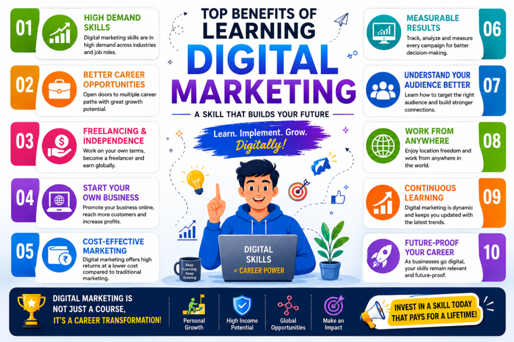 Benefits of Learning Digital Marketing for Students, Professionals and Business Owners