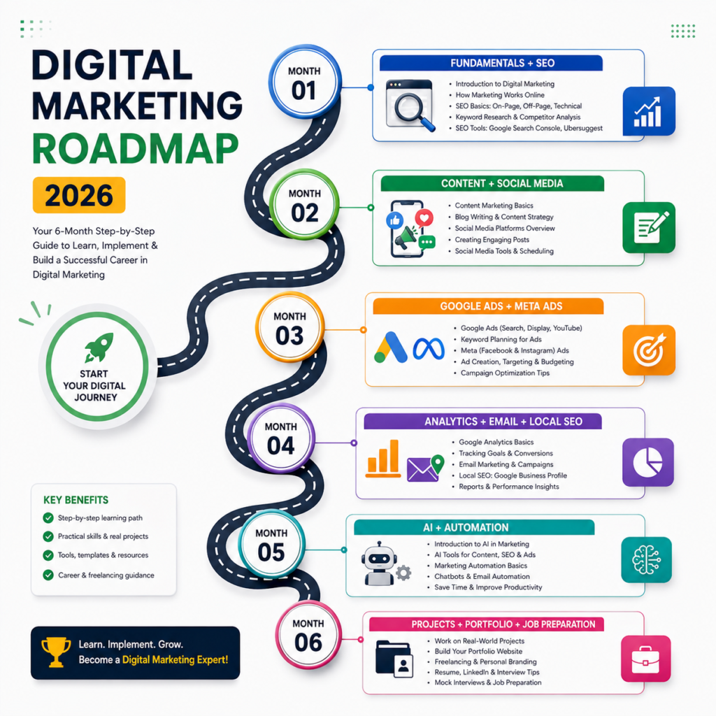 Digital marketing roadmap 2026 for beginners
